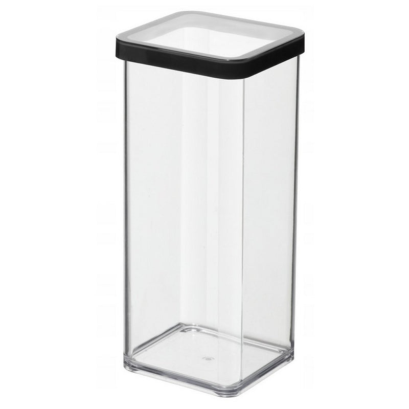 Rotho loft bewaardoos 10x10x21 cm 1.5l zwart transparant