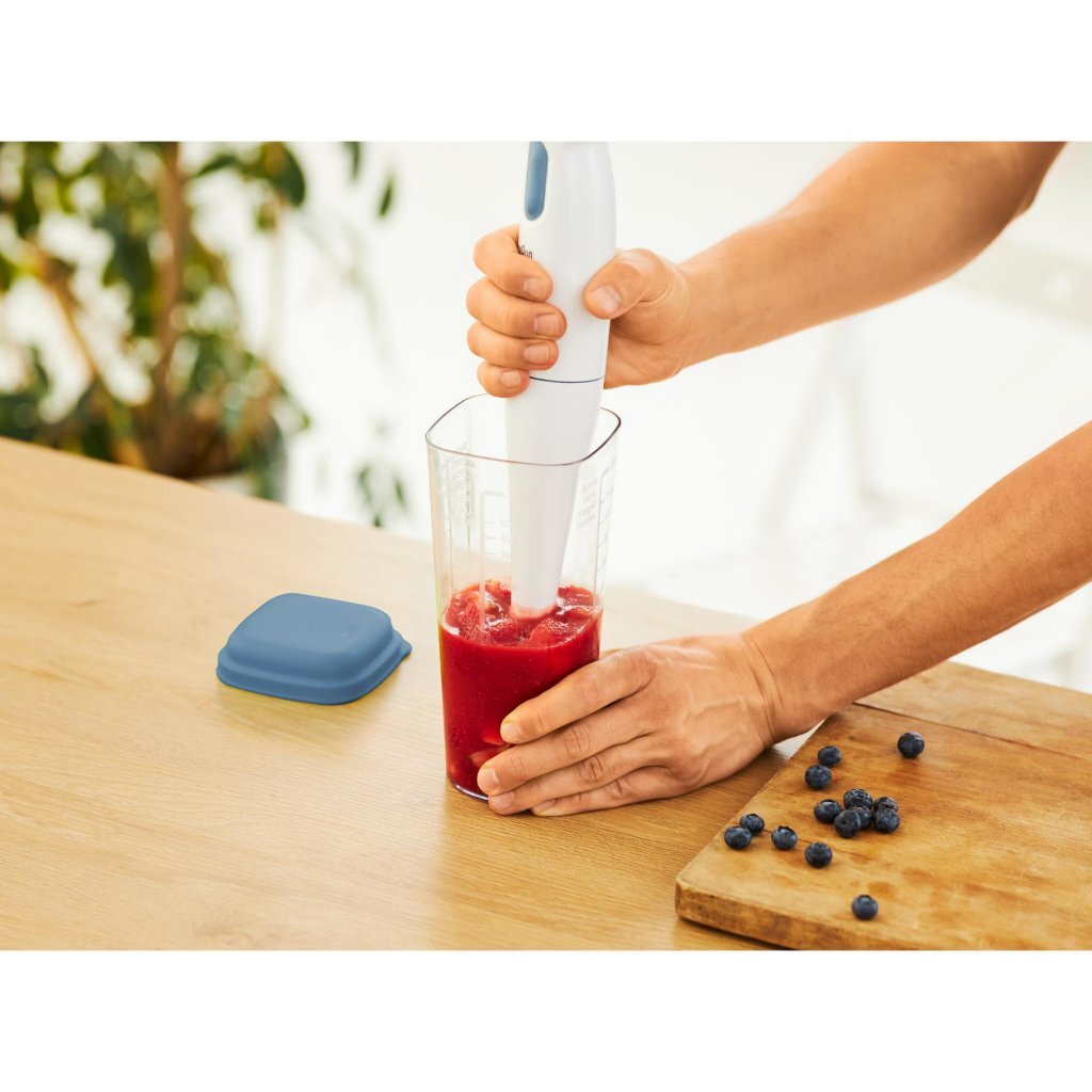Rotho loft shaker met pers 1l horizon blauw transparant