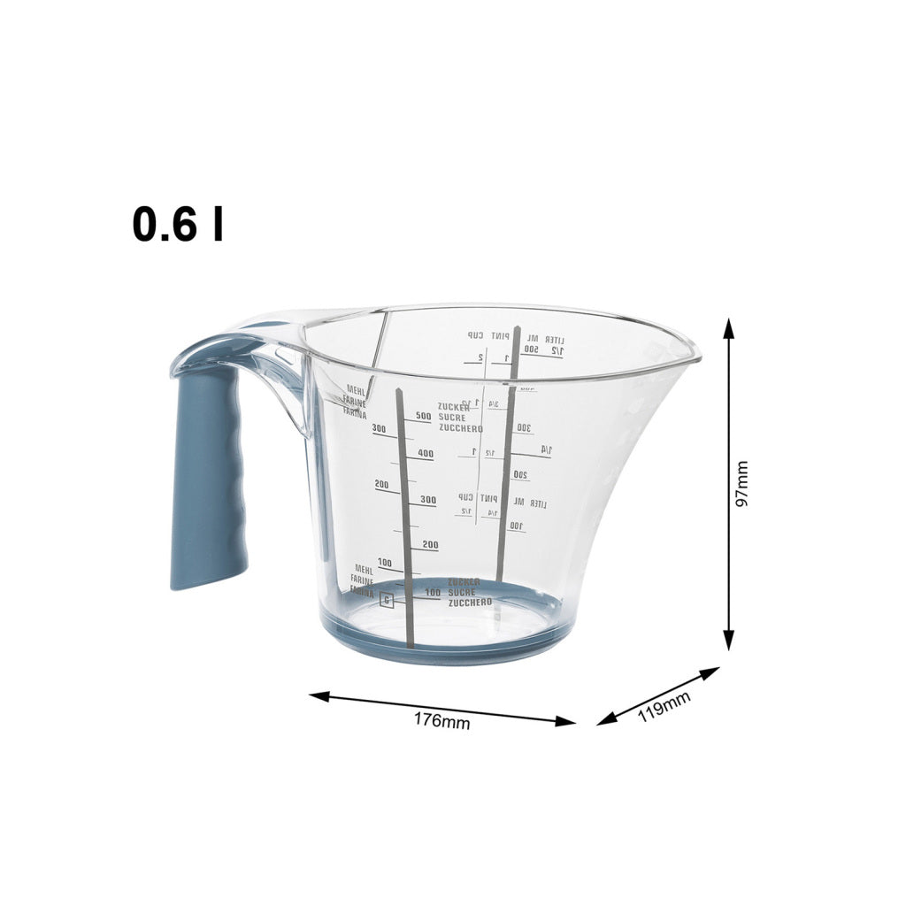 Rotho loft maatbeker 0,6l horizon blauwwit