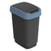 Rotho twist afvalbak 10l horizon blauw antraciet