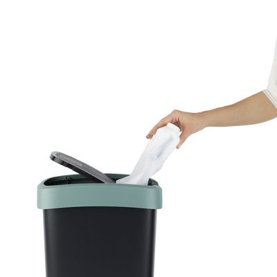 Rotho twist afvalbak 10l mistletoe groen antraciet