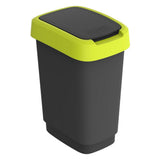 Rotho twist afvalbak 10l lime antraciet - afbeelding 1