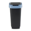 Rotho twist afvalbak met swingdesksel 25l - zwart blauw - bpa-vrij - incl 6 sticker voor diverse afvalstromen
