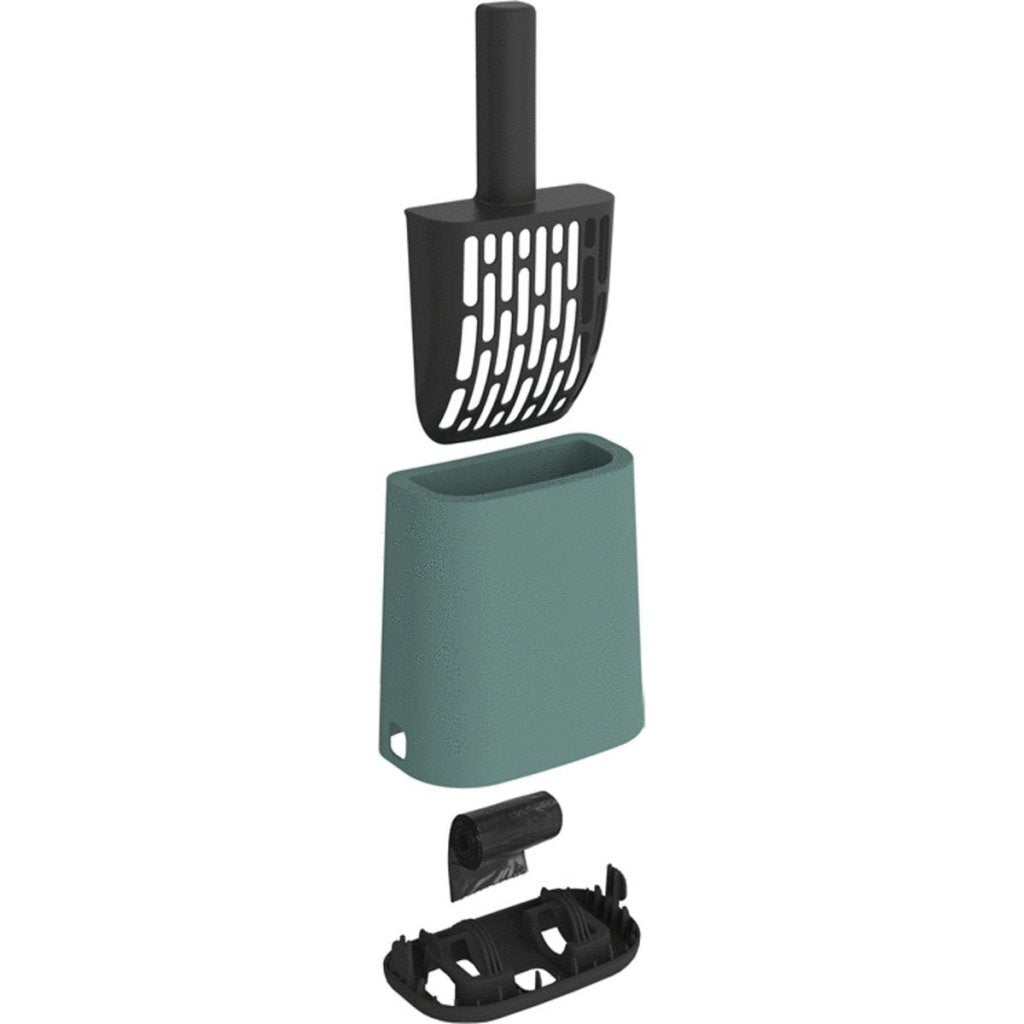 Rotho mypet cleaning set 16.2x9.1x29 cm - kattenbak - groen antraciet