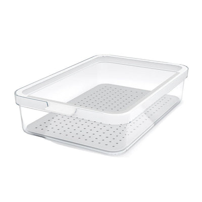 Rotho cauma koelkastorganizer 27x18.4x6.2 cm 2.6l wit transparant