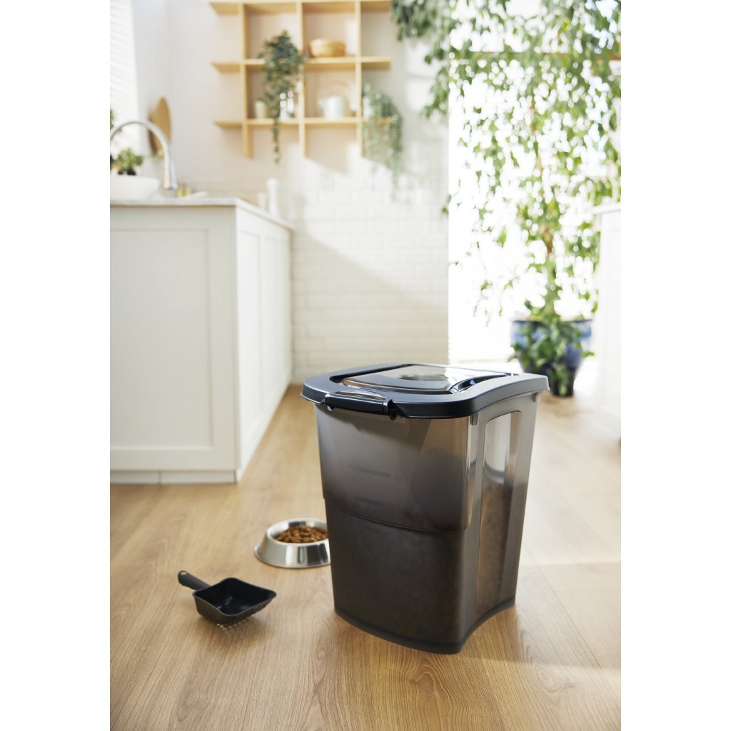 Rotho archie pet food container 38l antraciet transparant