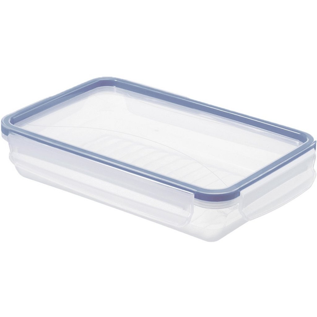 Rotho clic lock koelkast bewaardoos 1l vlak horizon blauw transparant