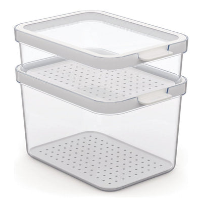 Rotho cauma set koelkastorganizer 1.2l + 2.15l transparant
