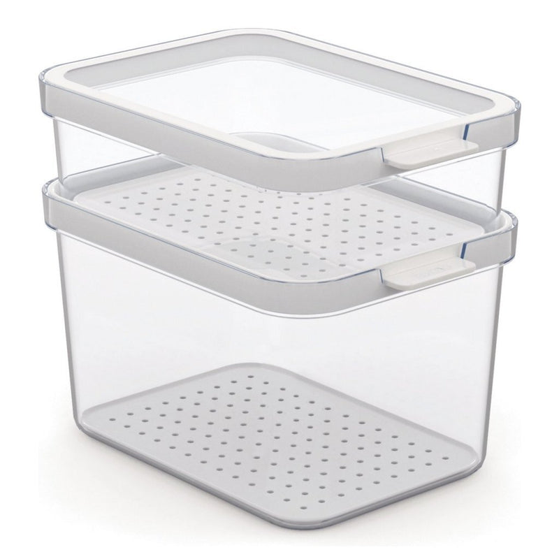 Rotho cauma set koelkastorganizer 1.2l + 2.15l transparant