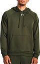 Under armour ua rival fleece hoodie heren sporttrui - groen - wit