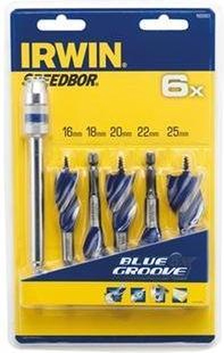 Irwin set ir blue groove 6x 5-delig, incl. extension