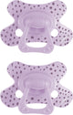 Difrax fopspeen natural - 6 tot 12 maanden - paars - 2 stuks