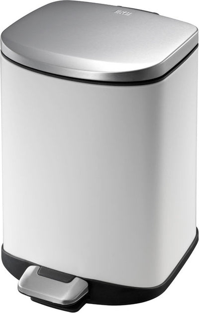 Eko - della pedaalemmer 6 liter - steel plastic - wit - prullenbak