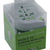 Q2 power 1.100110 reisadapter wereld-naar-europa usb geaard