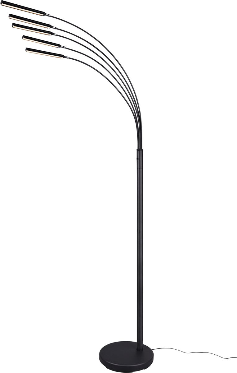 Rl live your light reality reed - staande lamp - zwart mat - incl. 5x smd 3,5w - dimbaar - h195cm