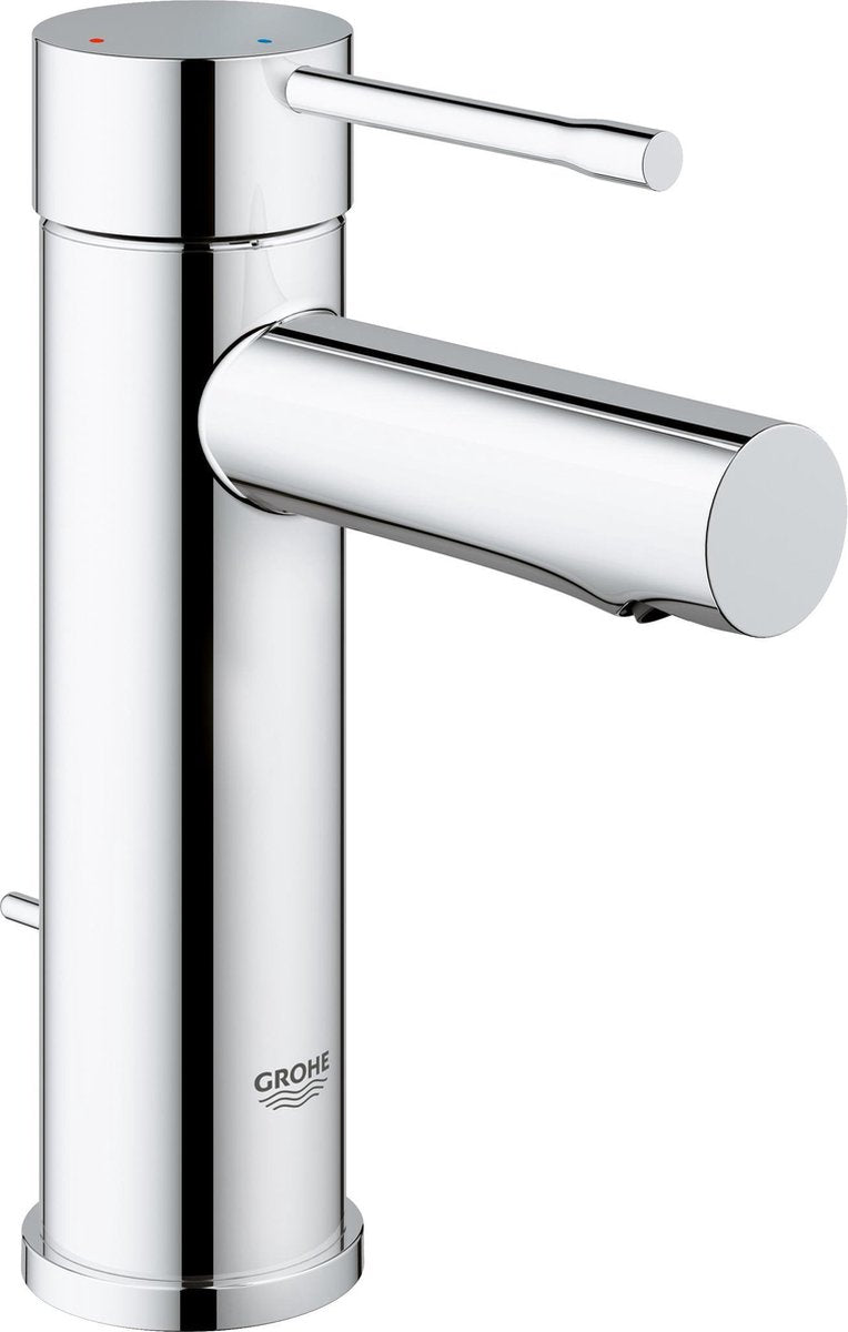 Grohe essence new wastafelkraan - lage uitloop - met trekwaste - chroom - waterbesparend
