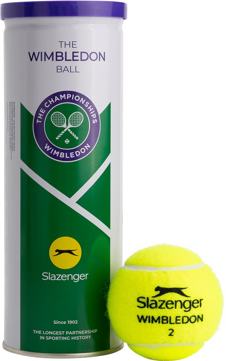 Slazenger s tb wimbledon 3tin unisex tennisballen - geel