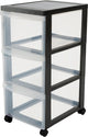 Iris design chest ladekast - 3 diepe lades - kunststof - zwart transparant