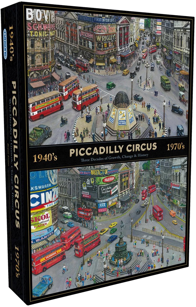 Gibsons - piccadilly circus through the decades (door bryan evans) - 1000 stukjes 49×68cm (b×h) - legpuzzel voor volwassenen