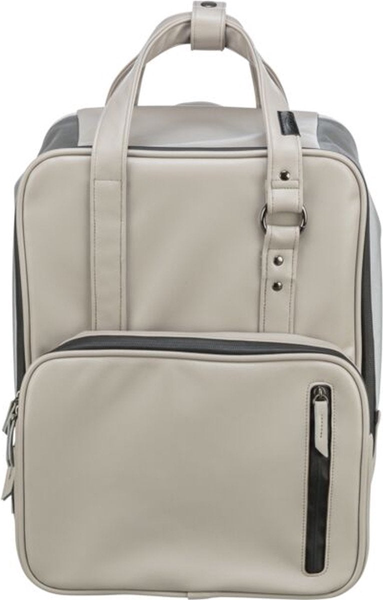 Trixie - hondentas rugtas citystyle - kunstleer - lichtgrijs - 30x20x40 cm