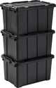 Iris powerbox robuust opbergbox - 50l - 100% recycled kunststof - zwart - set van 3