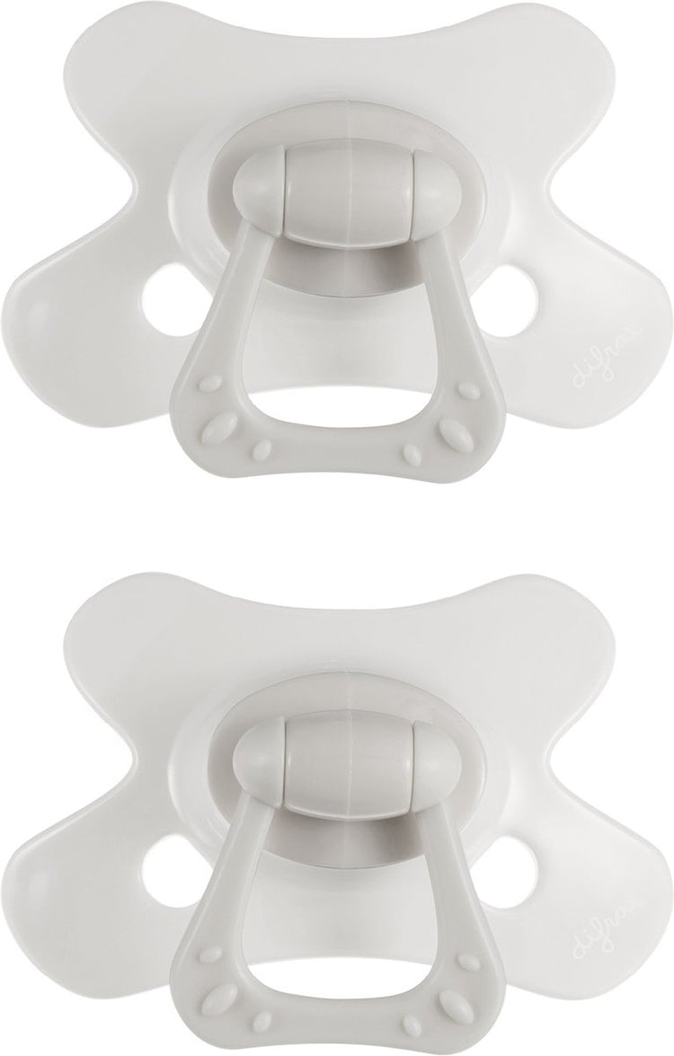 Difrax fopspeen natural - 18+ maanden - lichtgrijs - 2 stuks