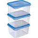 Sunware club cuisine diepvriesdozenset 1,5 liter transparant blauw set a3 stuks 17,5x14,9,5cm