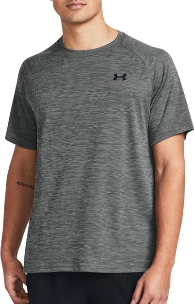 Under armour ua tech texturood ss heren sportshirt - grijs - zwart