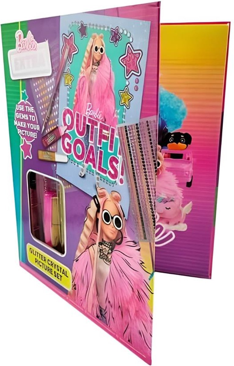 Barbie extra glitter kristal fotoset 29cm - cadeau meisje - - glitter - cadeau set meisje 6 jaar - cadeau set meisje 8 jaar