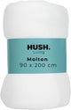 Hush. living hush living molton matrasbeschermer - 80%katoen 20%polyester - uitstekende vochtopname - vormvast - comfort en duurzame bescherming - 90x200+30cm