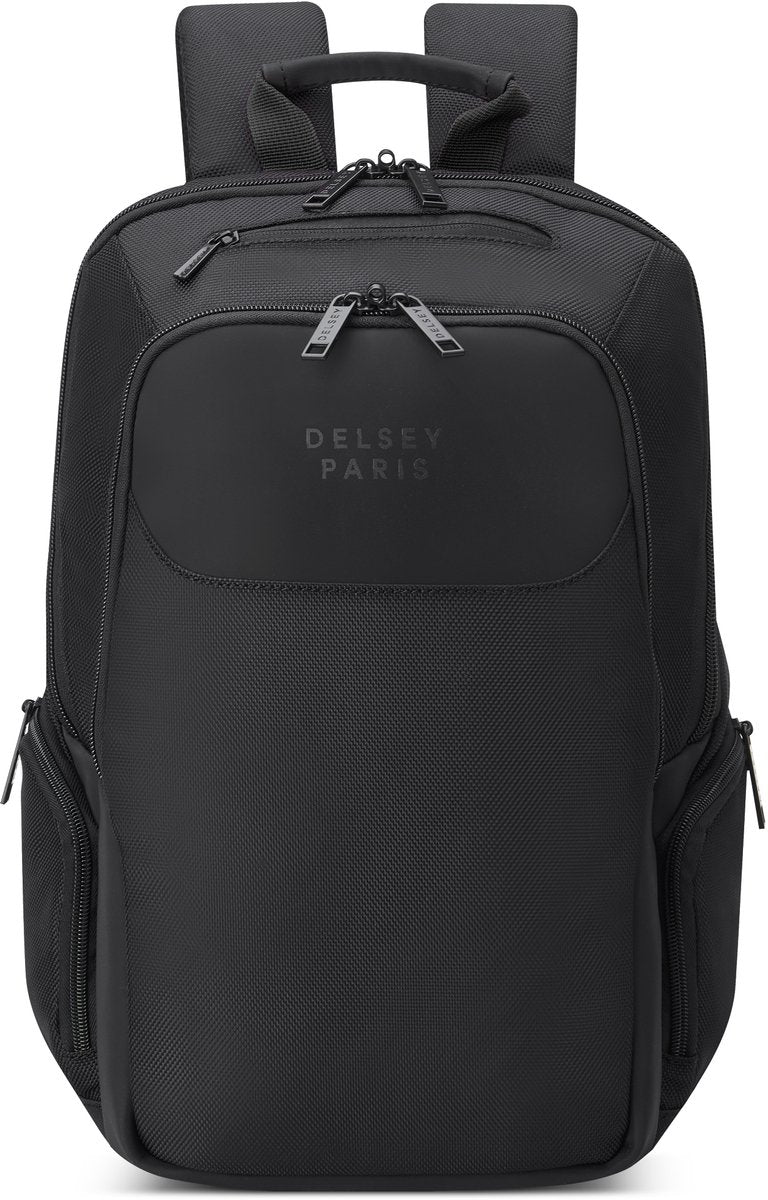 Delsey parvis plus laptoprugzak 13.3 inch – 15l – trolleyband – gerecycled polyester – black