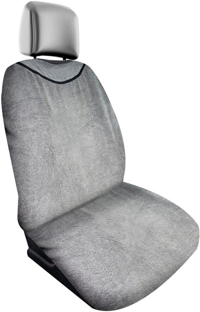 Dunlop badstof autostoelhoes 130 x 70 cm - universele pasvorm - machinewasbaar - grijs