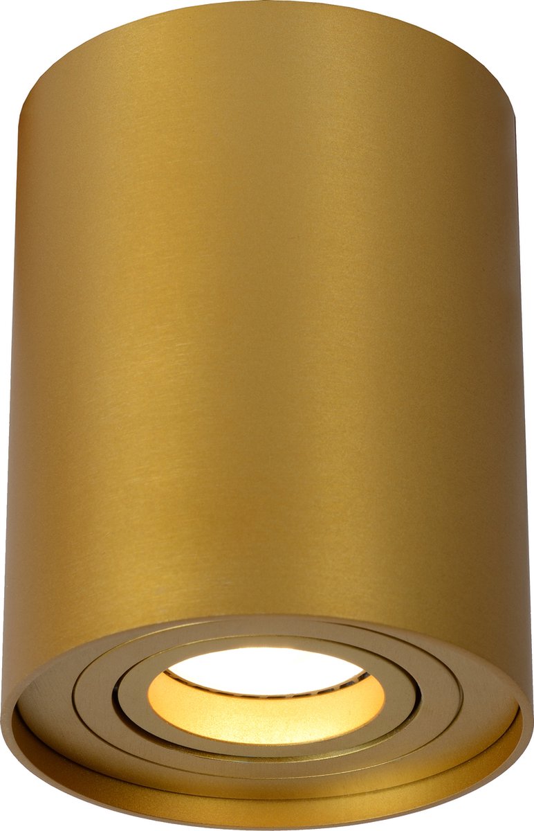 Lucide tube - plafondspot (plafondlamp) - ø 9,6 cm - 1xgu10 (mr16) - mat goud messing