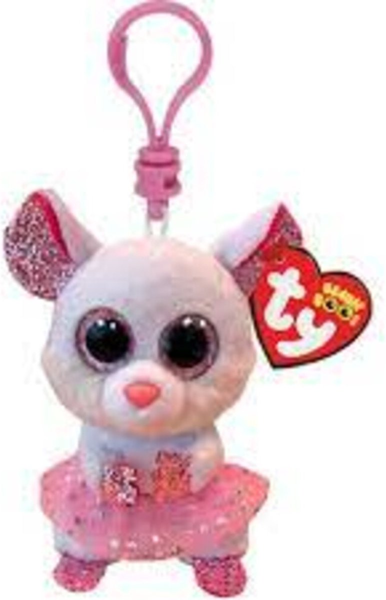 Ty beanie boo's clip nina mouse, 7cm