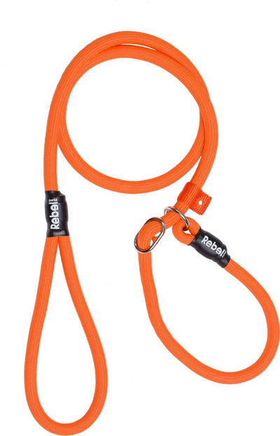 Rebel petz hondenriem - trainingslijn - oranje - l - 12mm x 140cm