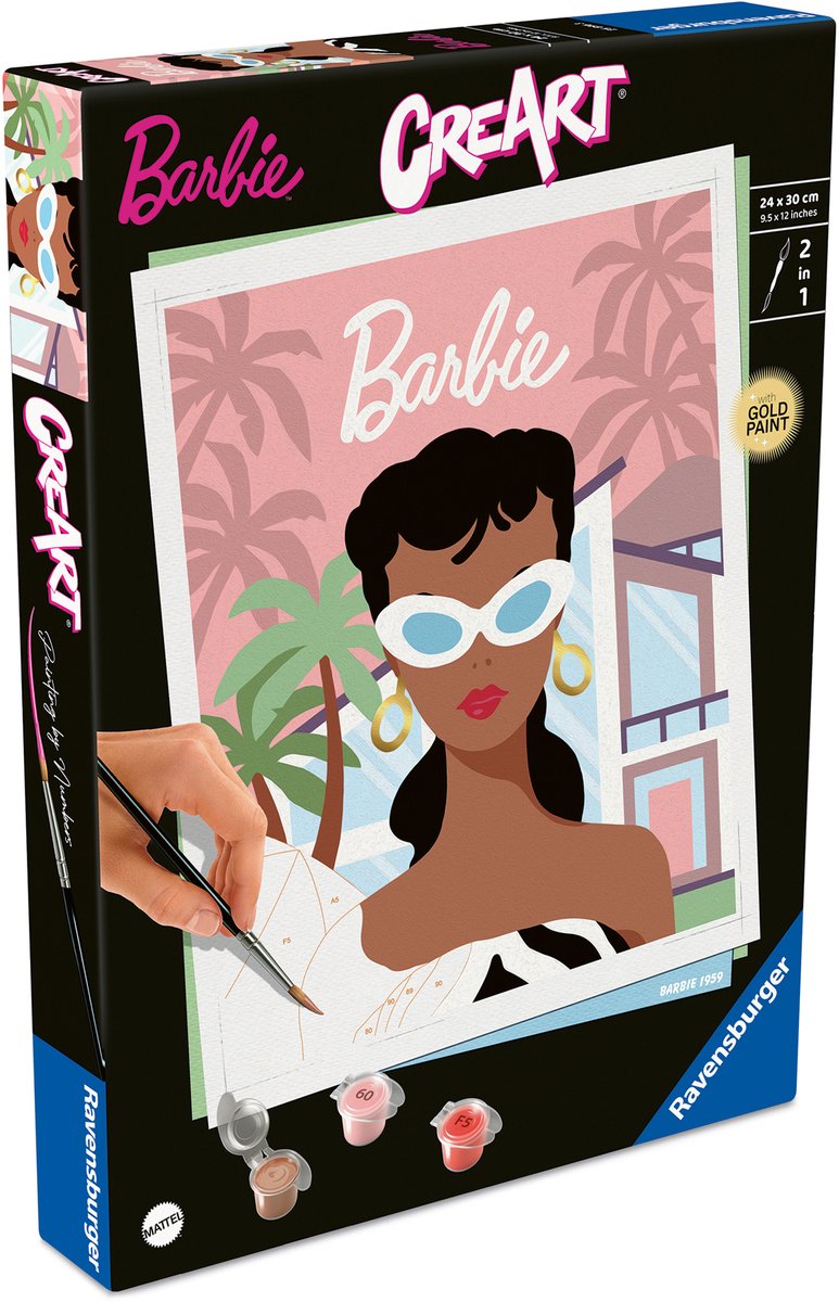 Ravensburger schilderen op nummer barbie 1959 creatief pakket volwassenen.