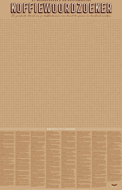 Stratier xl spelposter - koffiewoordzoeker - 100 weetjes