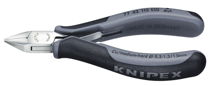 Knipex elektronica-zijsnijtang esd met meer-componentengrepen 115 mm - 7742115esd