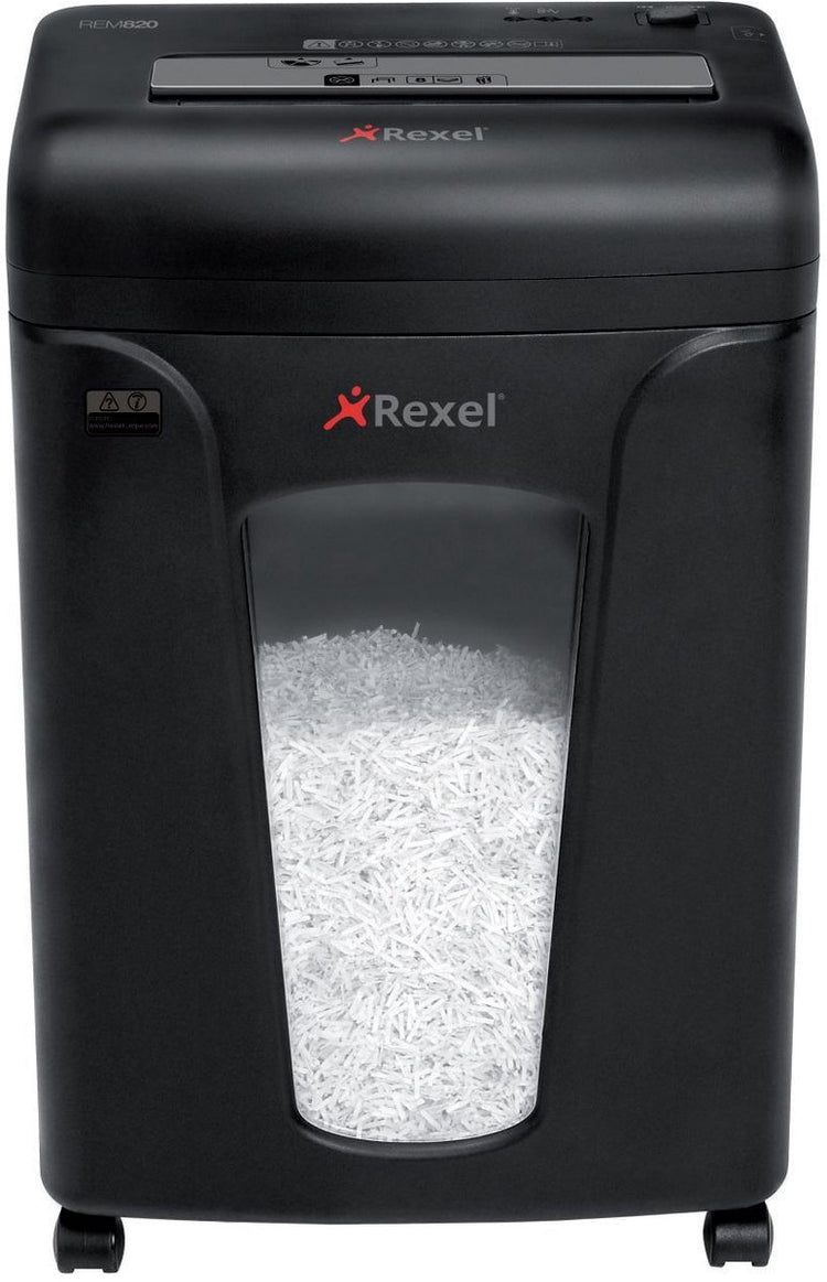 Rexel mercury rem820 papierversnipperaar - p5 microsnippers - tot 8 vel - 21l - zwart