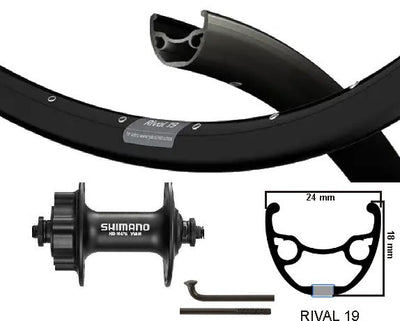 Kgs voorwiel 28inch (622) disc 6-bout uitval velg spaken zwart