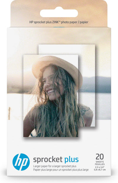 Hp sprocket plus zelfklevend fotopapier - 58x87mm - 20 stuks