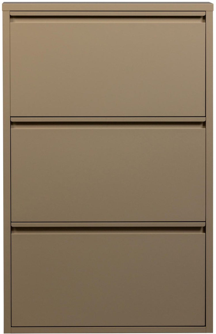 Woood sabine 3-vaks schoenenkast - metaal - zand - 103x66x16