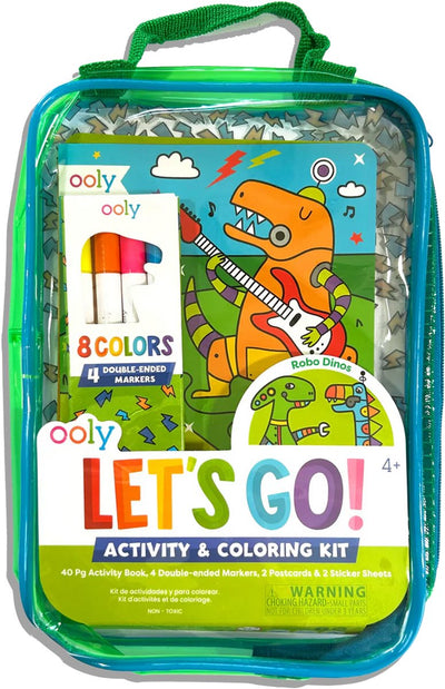 Ooly - let's go! activity coloring kit - robo dinos