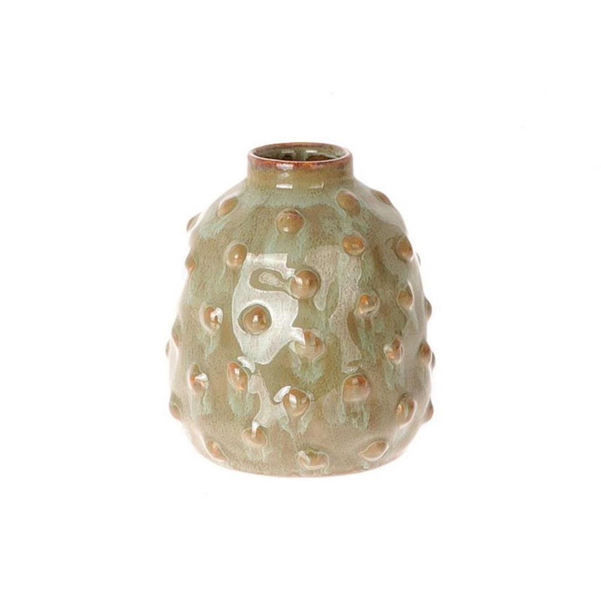 Hbx natural living vaas bozzola ø10,5xh12cm olijfgroen