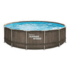 Summer waves zwembad elite frame 427 x 107 cm dark double rattan + filterpomp