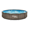 Summer waves zwembad active frame 366 x 76 cm dark double rattan + filterpomp