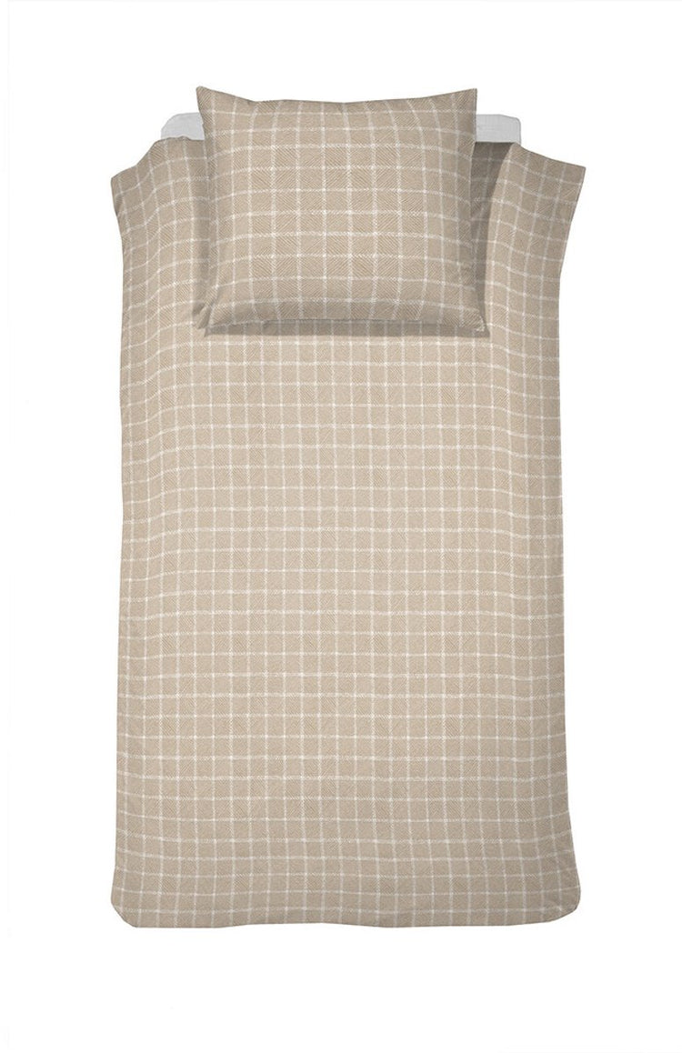 Cinderella dekbedovertrek carre flanel - naturel - 140x220