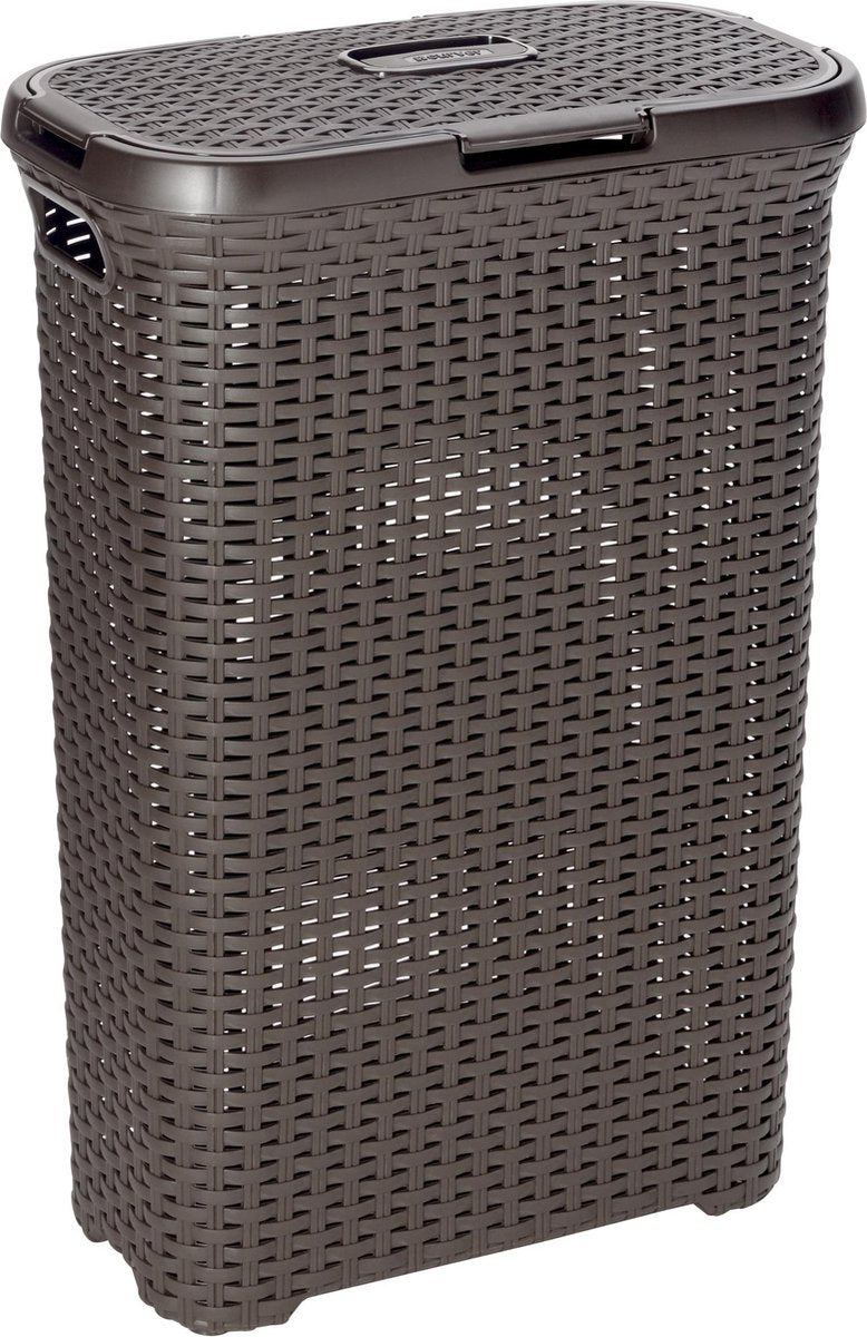 Curver style wasmand met deksel - 40l - kunststof - bruin