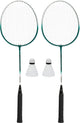 Avento - power speed badminton set - staal - zilver groen - set van 2