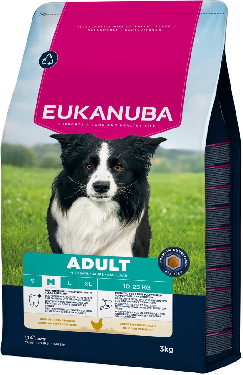 Eukanuba adult medium breed kip - hondenbrokken - 3 kg